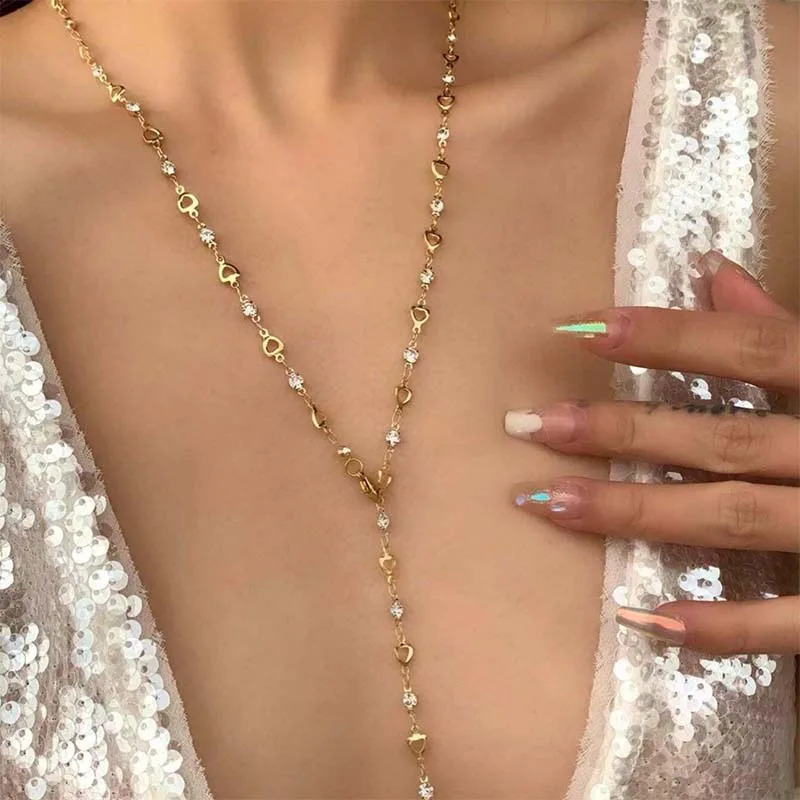 y Colourful Crystal Zircon Necklace For Women Shiny Rhinestone Long Tassel Choker Bohemian Statement Jewelry Gifts 260624 - view 4
