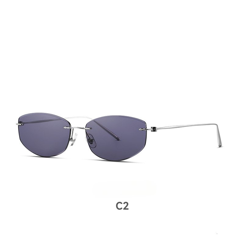 Ultra light titanium frameless cut edge sunglasses high definition nylon UV stylish and high end driving sunglasses for men - view 8