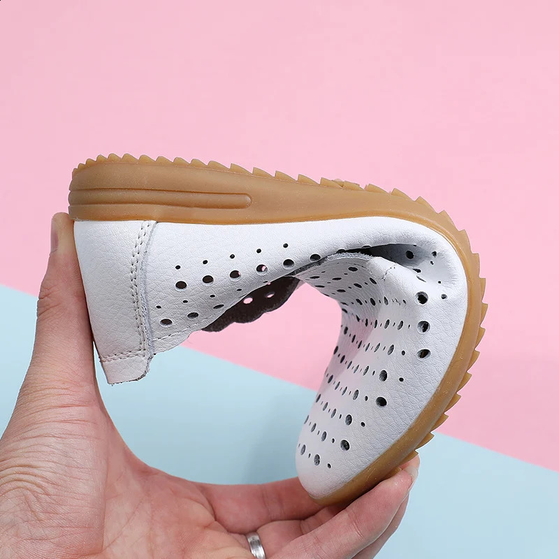 Summer Women Fashion Casual Shoes Leather Slipon Flats Loafers Ladies ner Sneakers Hollow Out Breathable Womens Moccasins 260626 - view 3