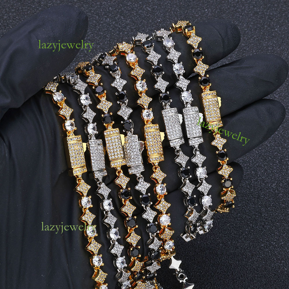 Diamond set moisanite star tennis chain 6mm ice crystal ladies fashion jewelry accessories designer custom street trend daily wear - view 7
