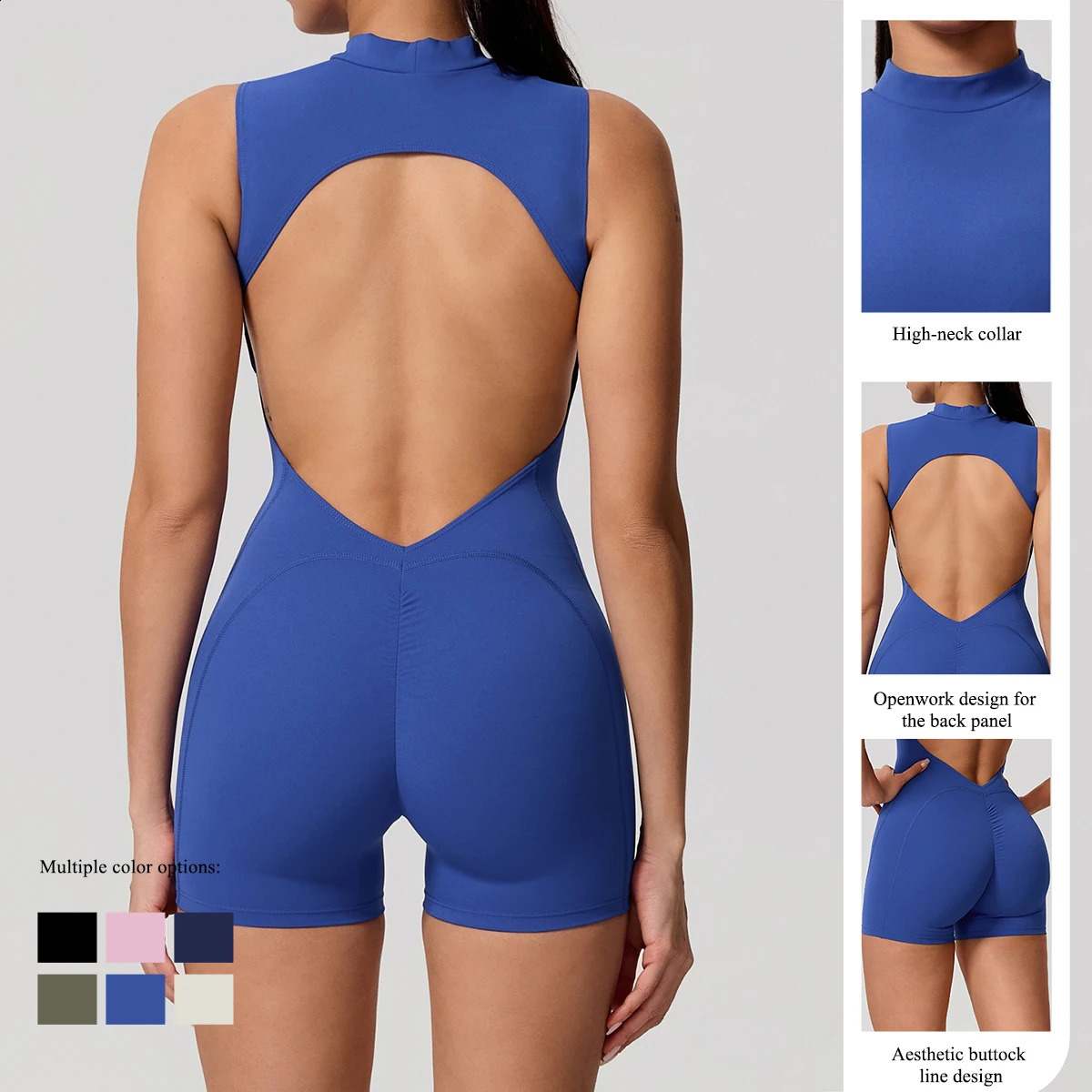 Summer Womens Sleeveless Back Hollow Jumpsuit Female Sports Suit Fitness Yoga Clothing Peach Hipo Gym Overalls 1 Pcs 260626 - view 3