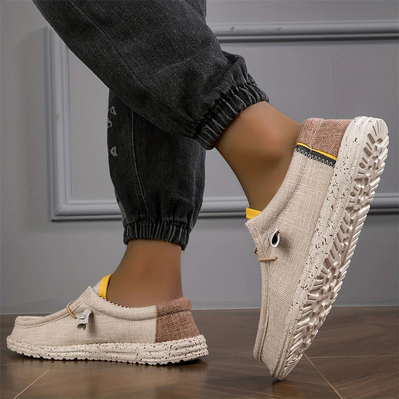 Summer Mens Casual Shoes Lightweight Breathable Canvas Loafers For Men Flat Shoes Comfortable Slip-on Shoes Man Large Size 48 260626 - view 3