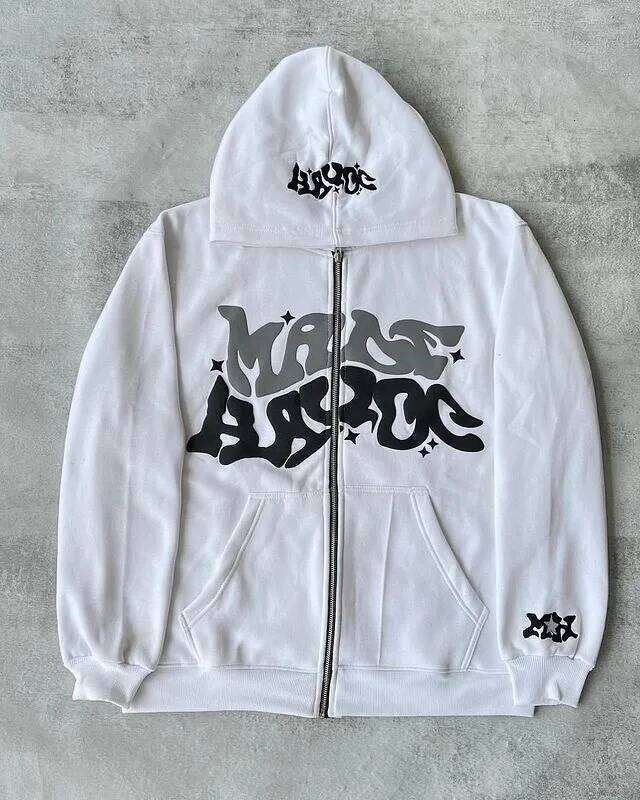Retro Star Letter Printed Zipper Hoodies 2025 Spring Autumn Harajuku Y2K Women and Men Fashion Hip Hop Long Sleeve Hooded W260626 - view 3