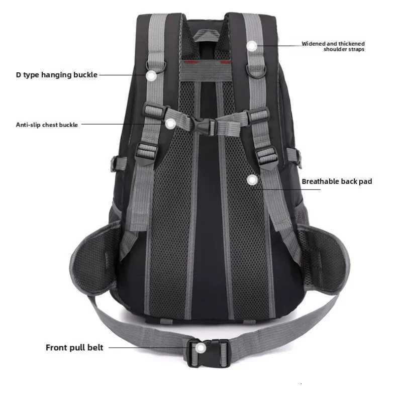 bag backpack mountaineering waist-protecting outdoor with trekking pole holder hiking multifunctional camping bag M260626 - view 7