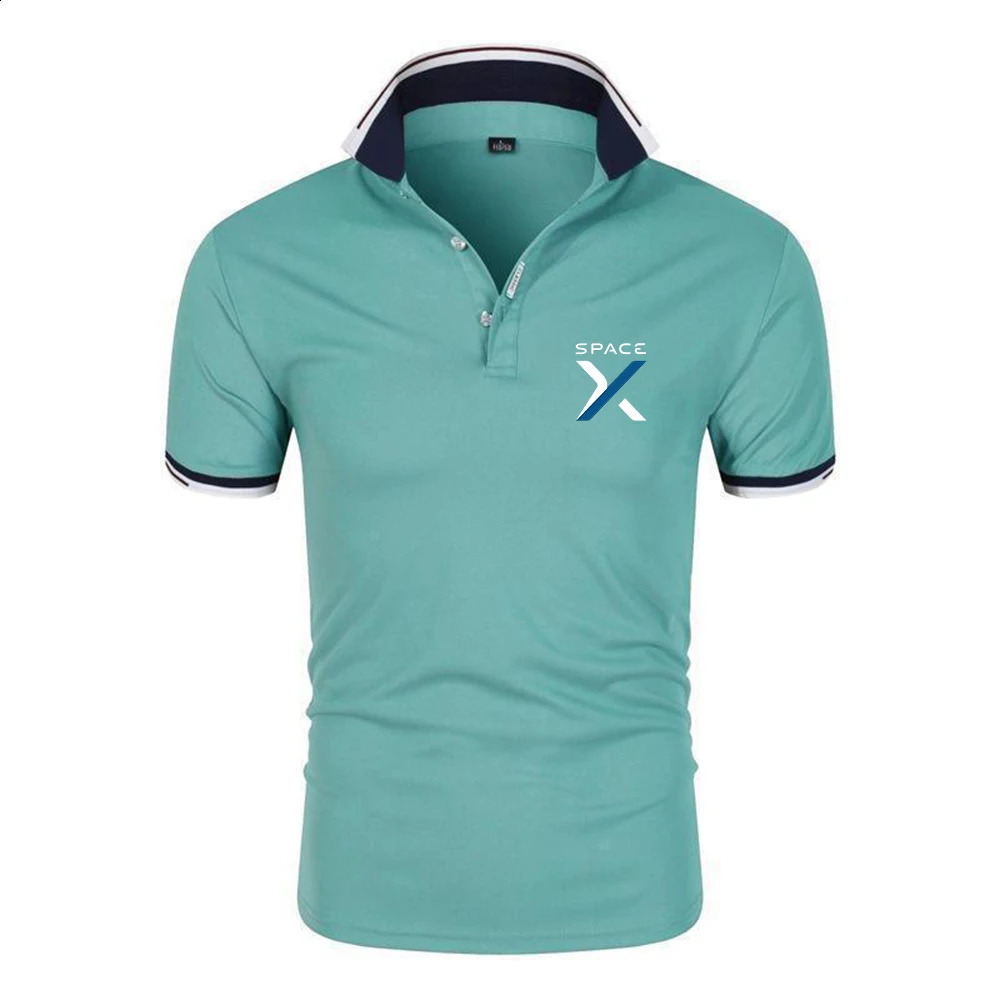 2026 SpaceX Space X Print Summer Mens Sixcolor Polo Shirts Stand Collar Breathable Fashion Short Sleeve 260625 - view 5