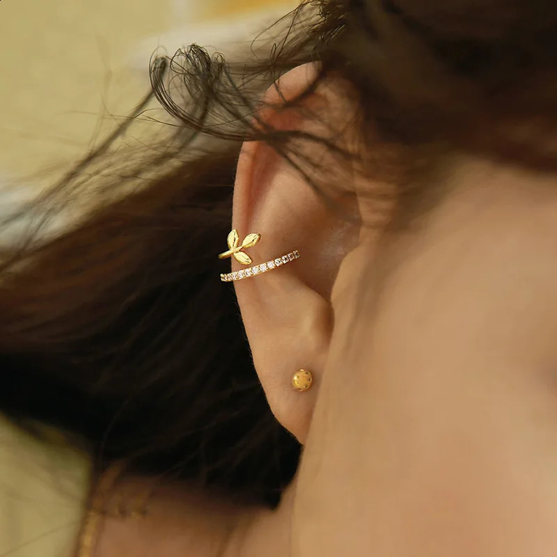 Hollow Zircon Star Double Layer Ear Clip For Women Gold Color No Piercing Cartilage Earring Party Jewelry Gifts 260623 - view 3