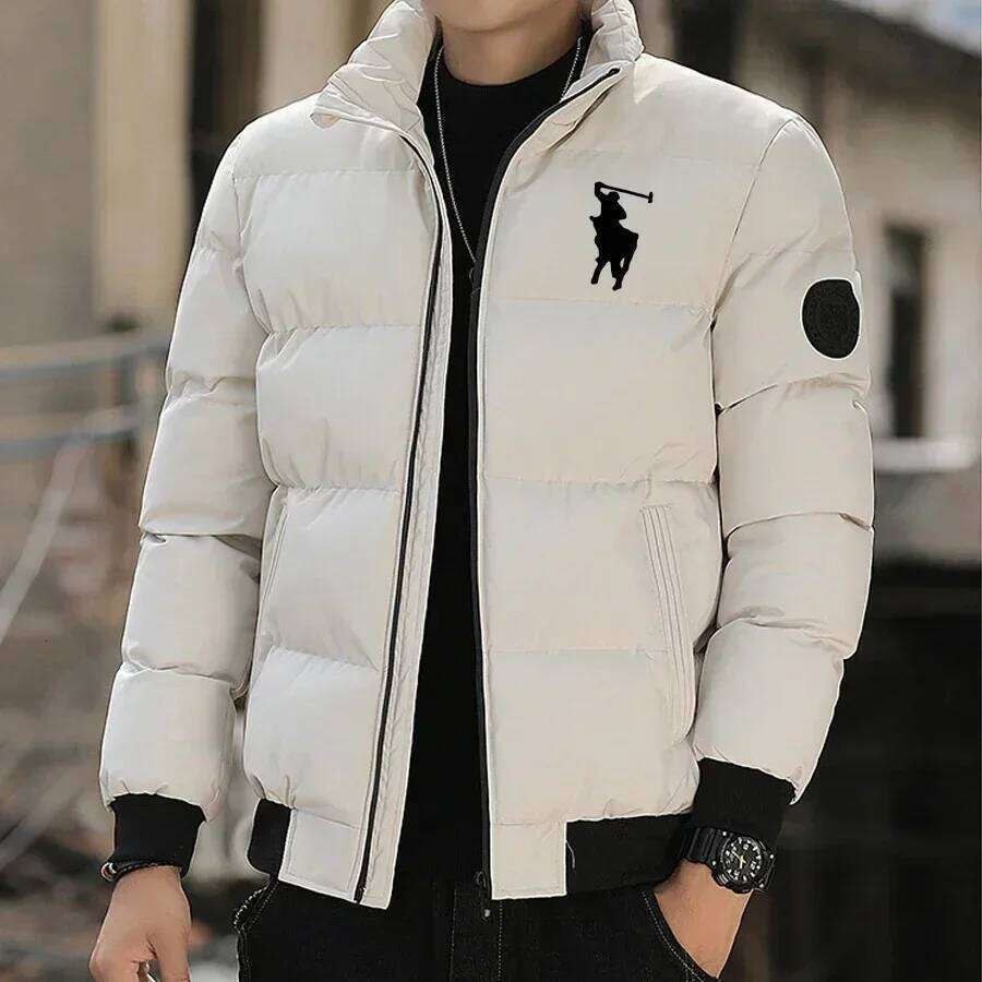 New Autumn Winter Men's Casual Down Jacket Outdoor Fashionable Stand Collar Short Warm Printed Zipper Coat Streetwear Parkas J260626 - view 3