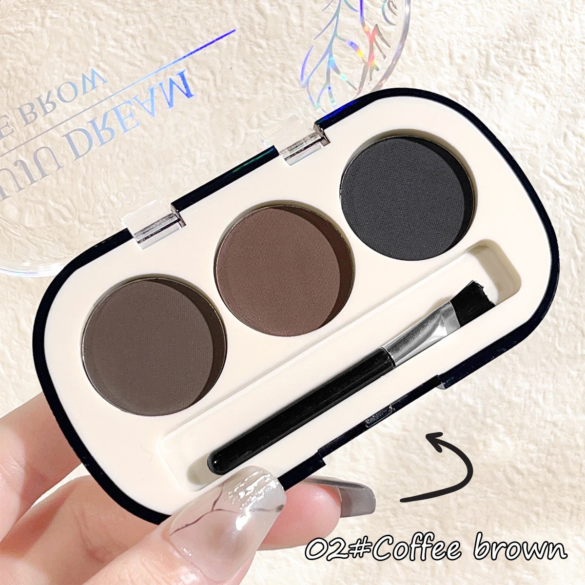 Three-color eyebrow powder pan eyebrow cream lasting waterproof and sweat-proof beginner eyebrow powder female 260626 - view 7