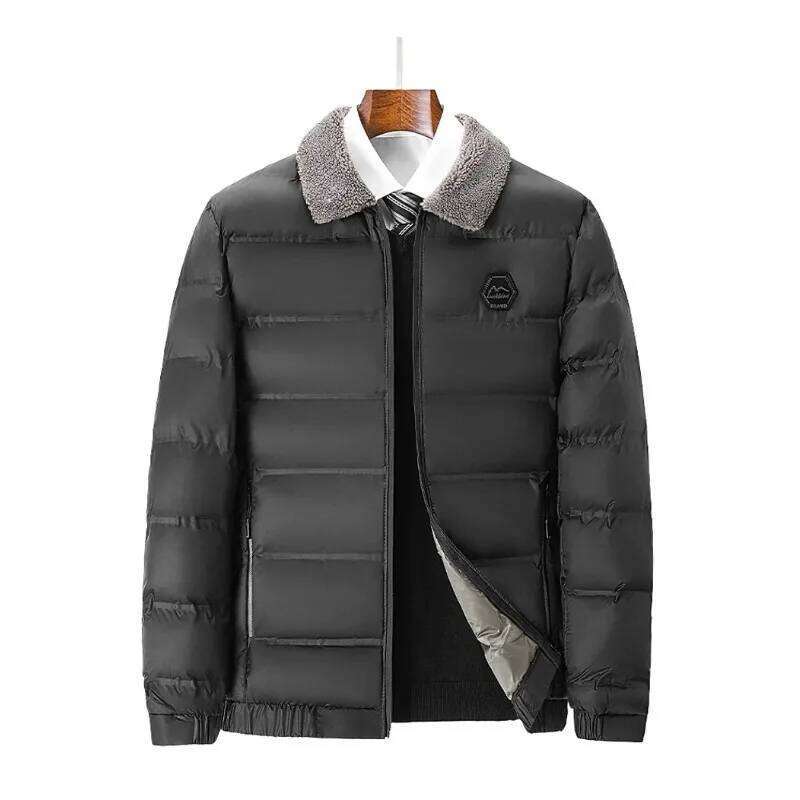 Winter Jacket Men Fleece Collar Graphene Self-heating Thicken Warm Casual Parkas Man Quality Cold Protection Coat Male Overcoat J260626 - view 5