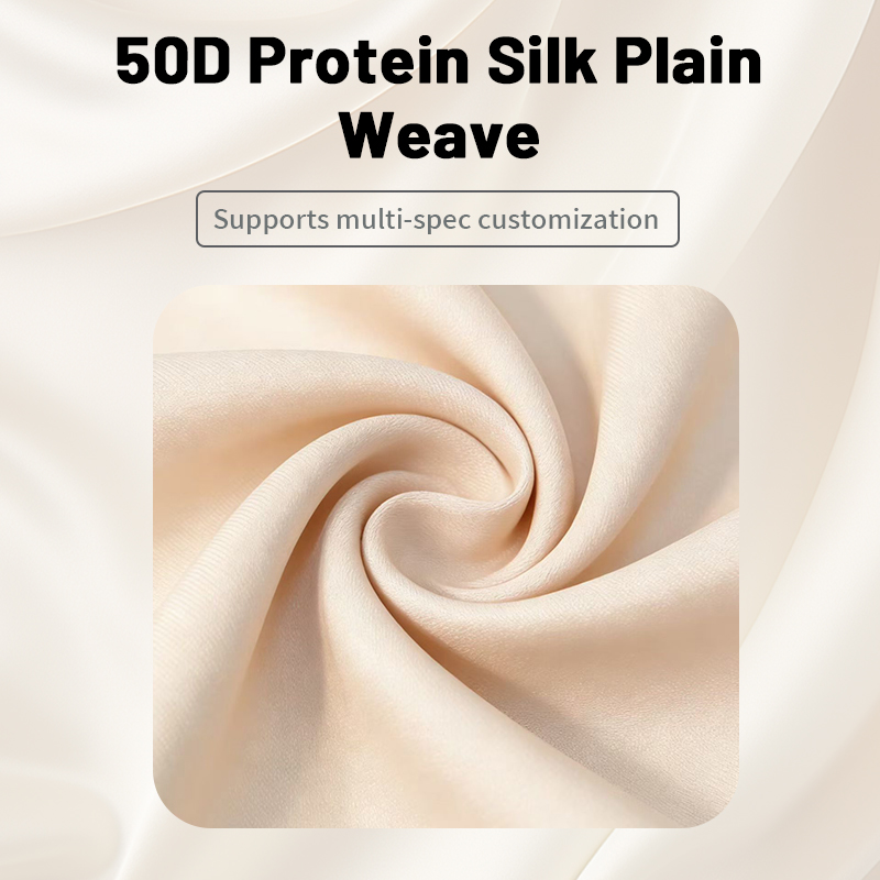 50D plain weave protein silk skin friendly and breathable functional fabric recycled protein fiber fabric for clothing and home textiles