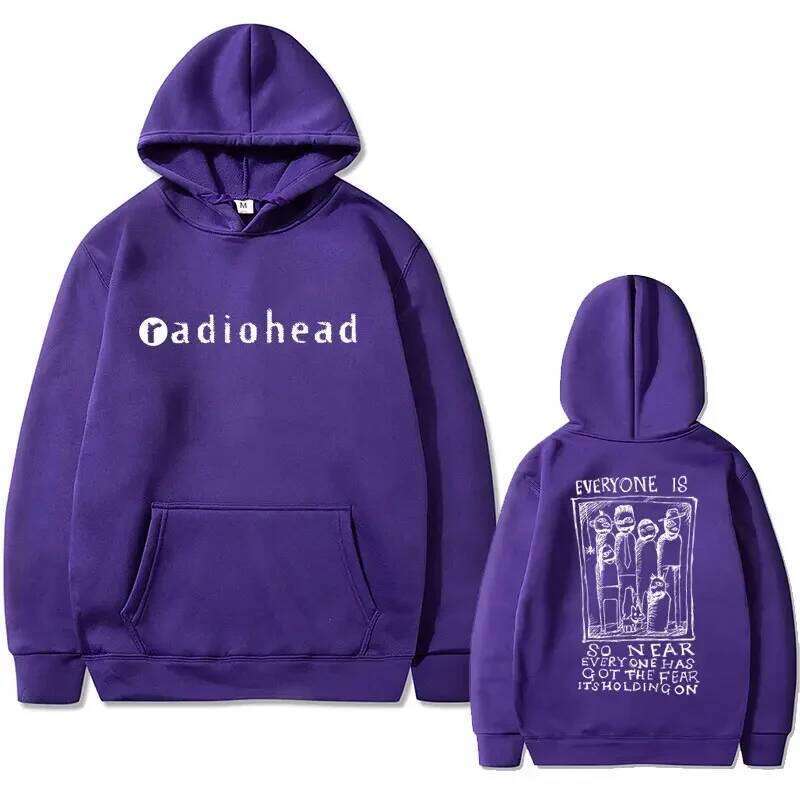 Rock band Radiohead printed hooded sweatshirt for men and women, retro men's fashion, gothic Y2K street style hoodie W260626 - view 5