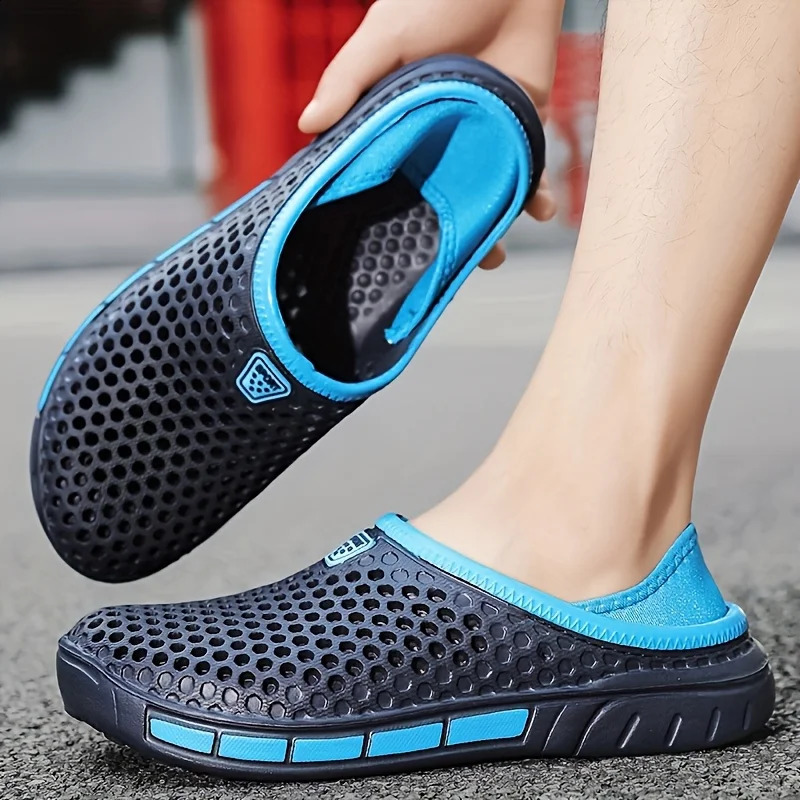 Mens and Womens Summer Sandals Clogs Casual Round Toe Slip on Outdoor Geometric Pattern Anti-slip Beach Hole Shoes Plus 45 47 260625 - view 7