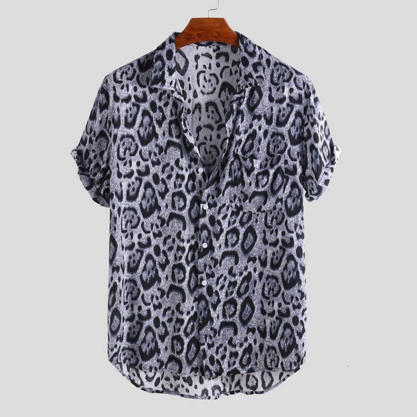 New large-size mens casual fashion 3D printed short-sleeve shirt mens shirt - view 3
