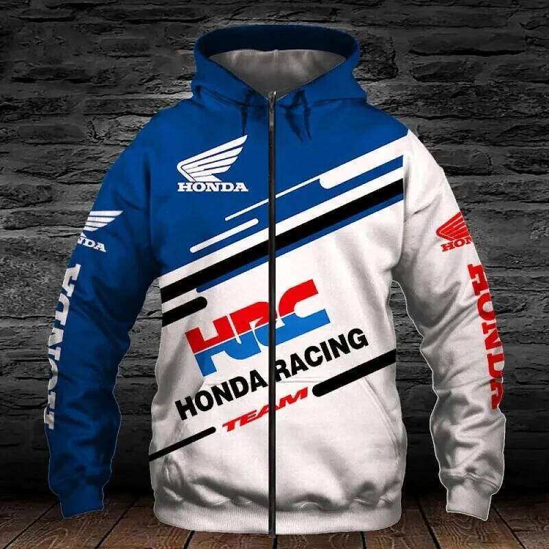 2026 New Fashionable Honda Logo Spring and Autumn Coat 3D Printed Trendy Casual Street Men's Loose Zipper Fashion Hoodie W260626 - view 7