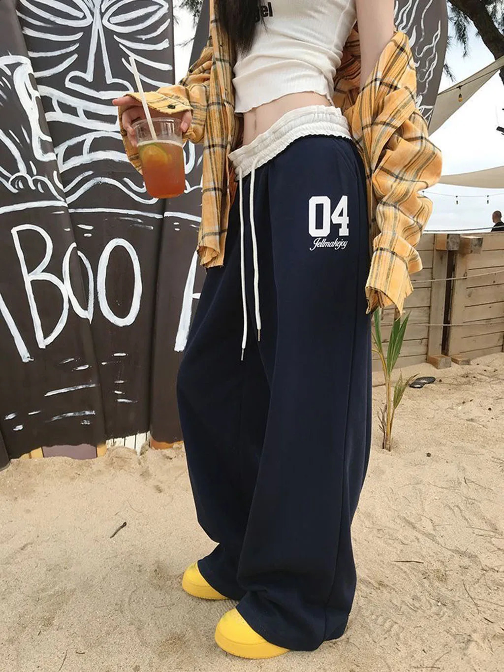 American fashion retro sportswear pants are suitable for women in spring and summer Midwaist sagging casual loose pa 260625 - view 3