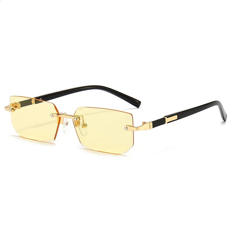 Rimless Sunglasses Rectangle Fashion Women Men Shades Small Square Sun Glasses For Female male Summer Traveling Glasses 260626 - view 3