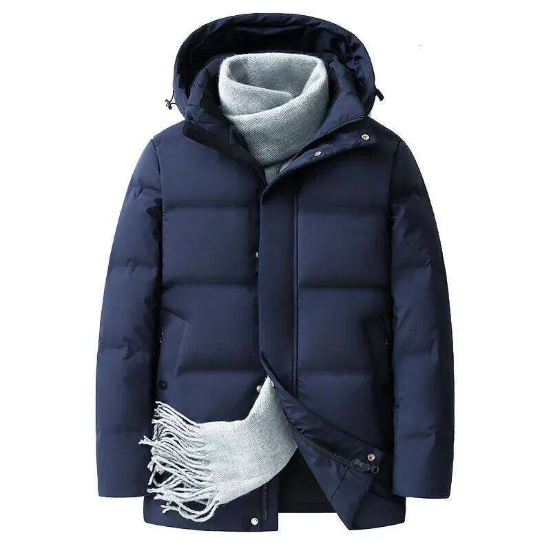 White Jacket Men Warm Solid Color Hooded Coats Thick Down Parka Male Top Quality Winter Outdoor Coat J260626 - view 6