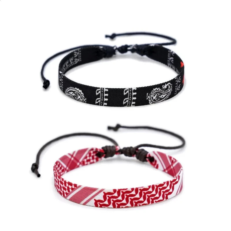 Multicolor Weave Kufiya Patterns Bracelets Handband Traditional Arabic Hand Rope 260617 - view 5