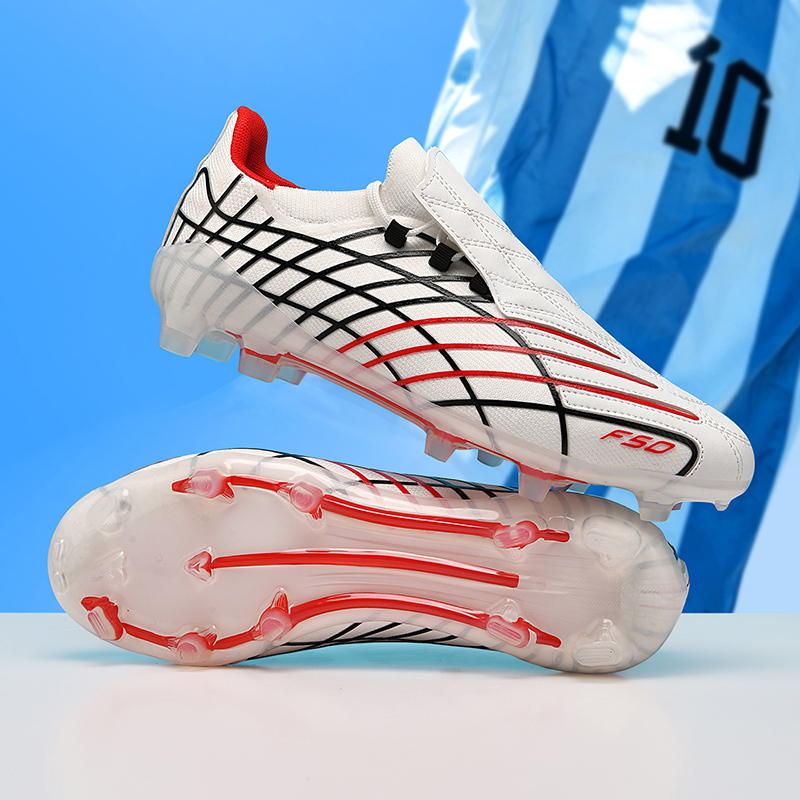 Men Breathable Mesh Soccer Cleats FG Firm Ground Studs Football Shoes Non Slip Transparent Sole Outdoor Professional Training Soccer Boots - view 5