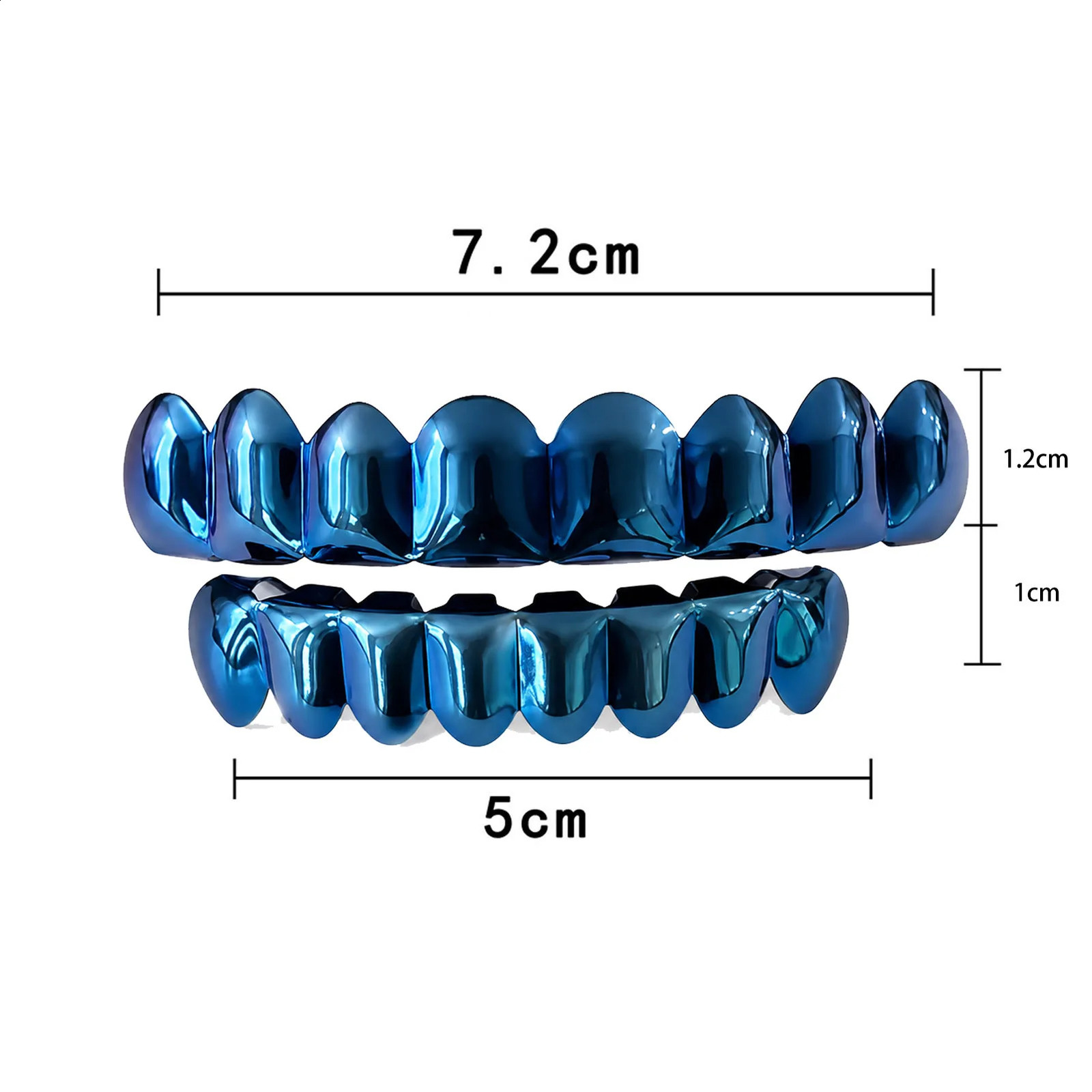 JINAO Hip Hop 6-8 Teeth Smooth surface Drak Blue color Grillzs set Men Women TopBottom shinny Grill Punk Rapper Christmas 260626 - view 7