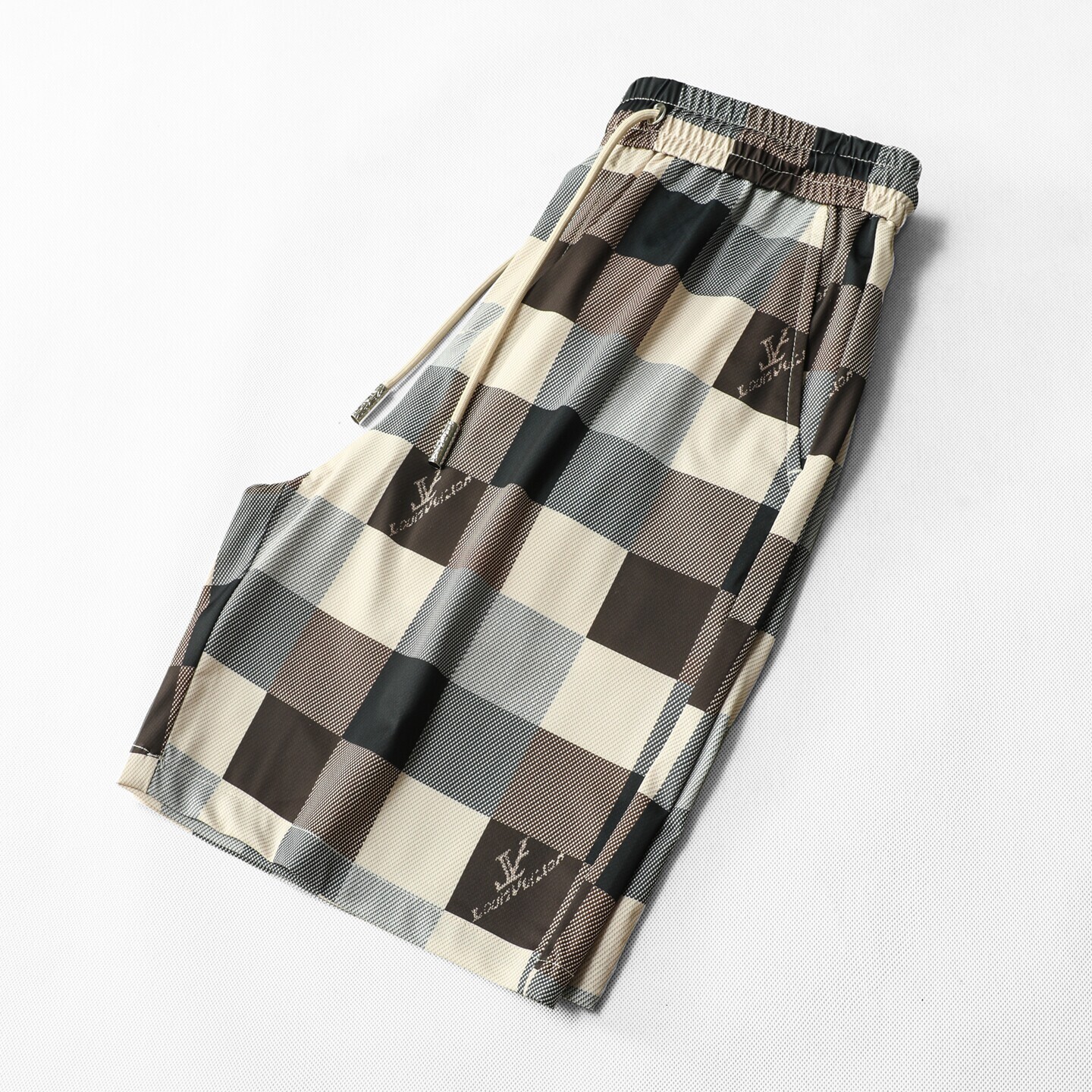 Summer New Men's Lightweight Casual High-Quality Plaid Print Knee-Length Beach Shorts - view 5