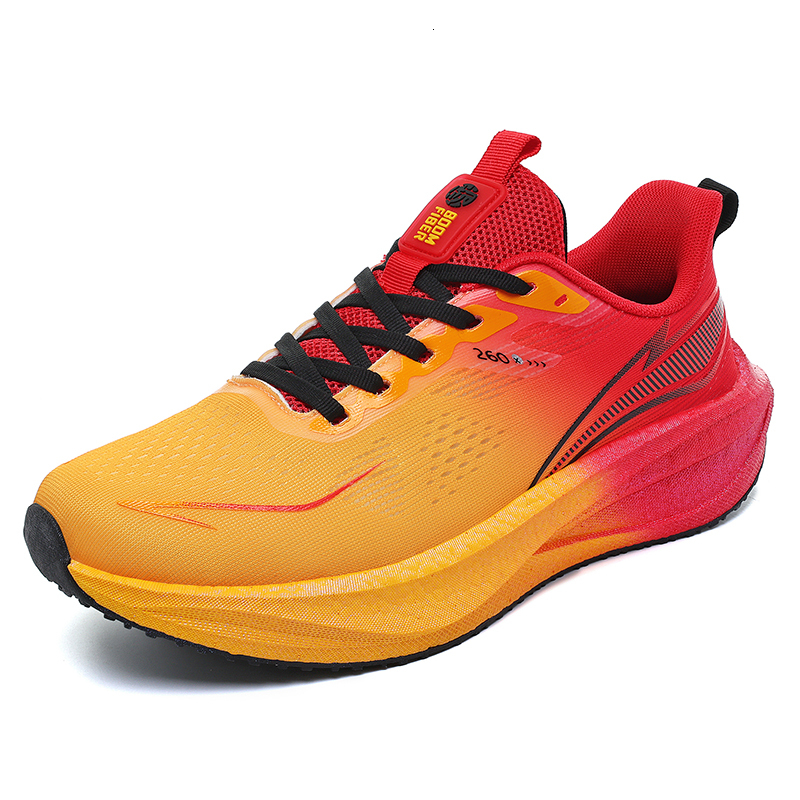 Gradient Color Breathable Mesh Running Shoes Lightweight Shock Absorb Thick Cushion Athletic Sneakers Anti Slip Outdoor Marathon Training Sports Train - view 3