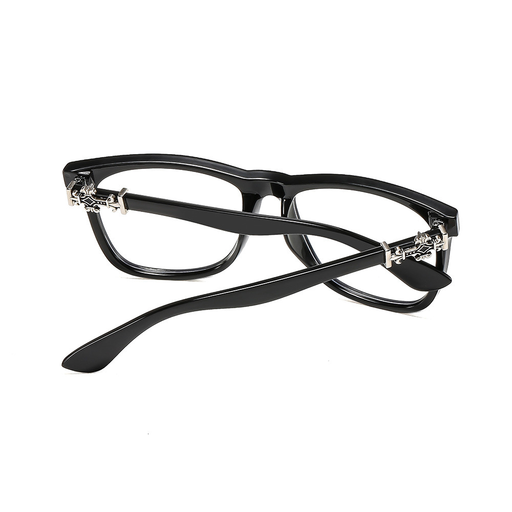 Designer Retro Frame Glasses Daily Casual Personality High-end Luxury Kroos Star Flat Light Glasses Large Frame Glasses Women's Trendy Myopia Gla - view 5