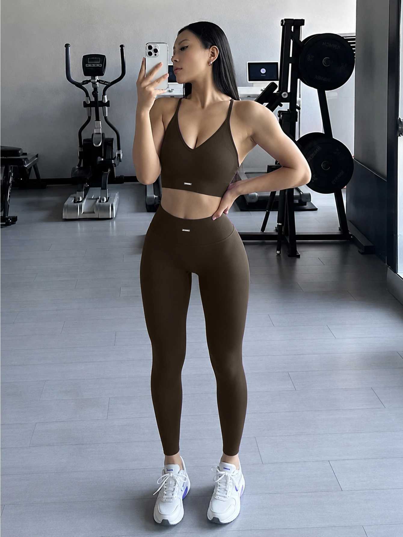 Halter Yoga Outfit 2 Womens Piece Long Pants Set Ultra Stretch Activewear For All Day Sports M260626 - view 7
