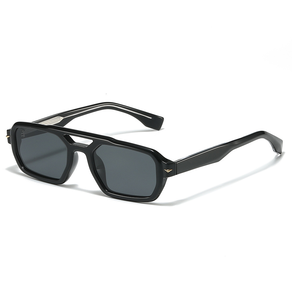 26 New Fashion Small-Frame Double-Beam Retro Street Sunglasses, Tr90 Pin-Inserted Acetate Polarized Sunglasses For Women