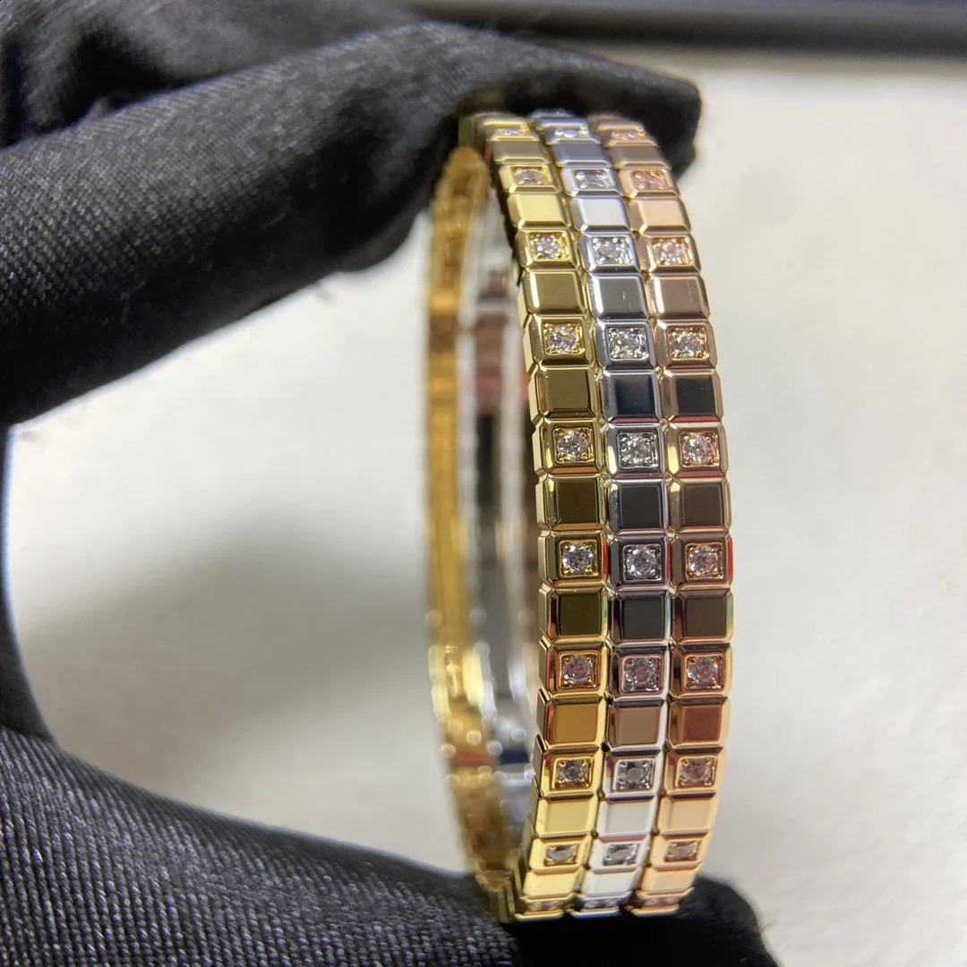 High quality ice cube style diamond inlaid zircon bracelet for women exquisite jewelry 17cm holiday gift 260626