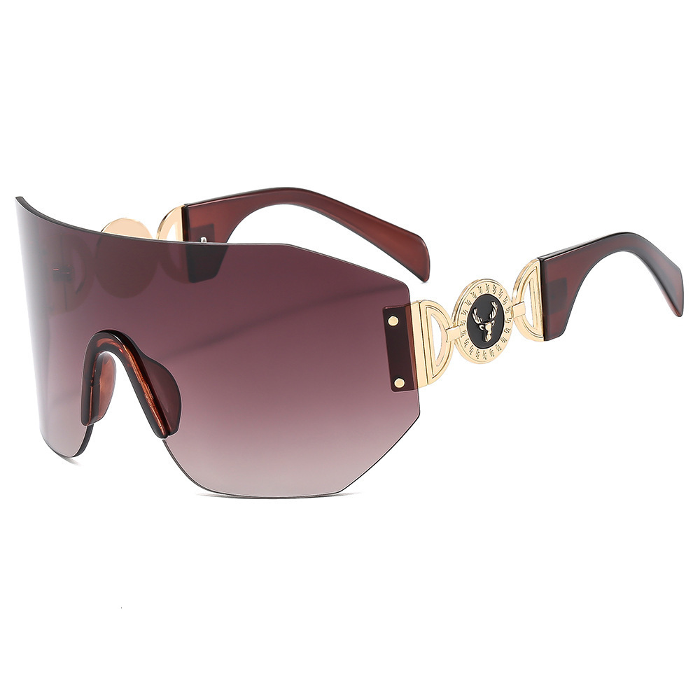 Designer's New European And American Frameless One-piece Sunglasses Fashion Sports Men's And Women's Outdoor Cycling Glasses Large Fram - view 7