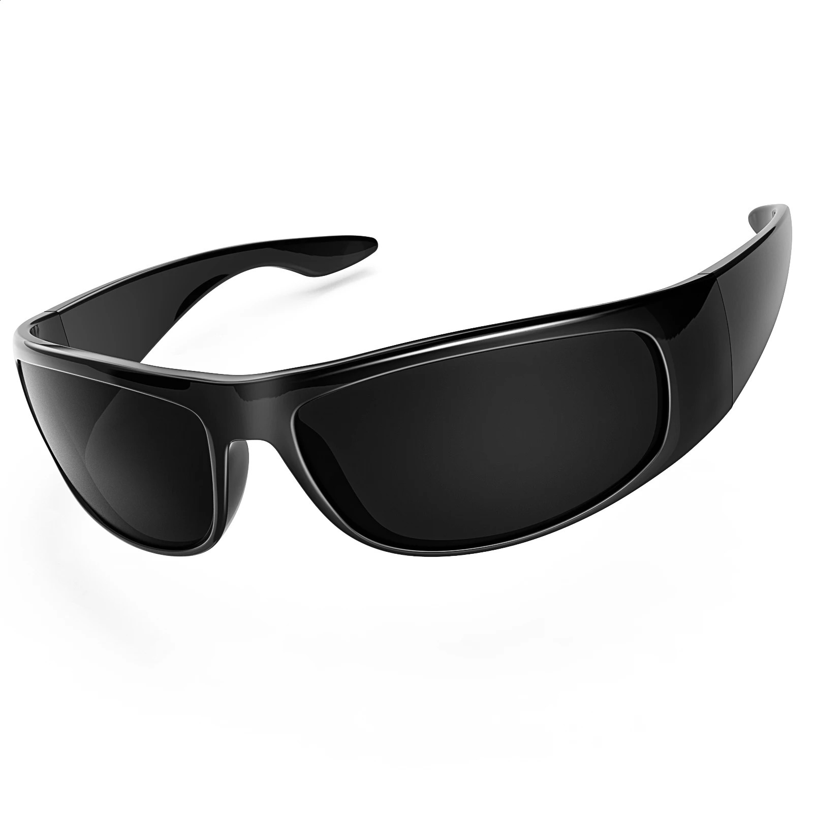 MAXJULI Super Dark Sunglasses for Men Black Wrap Around Sun Glasses UV400 Protection eyewear W8005 260626 - view 3