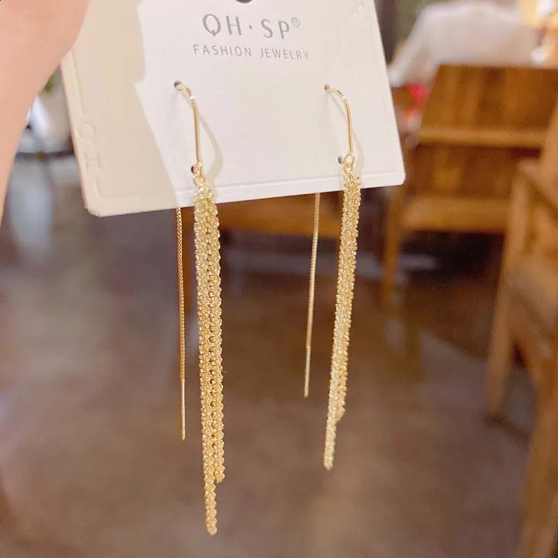 Long Tassel Chain Dangle Earrings for Women girl Trend Korean Fashion Fine Earring Wedding y Y2K Jewelry Wholesale 260625 - view 7