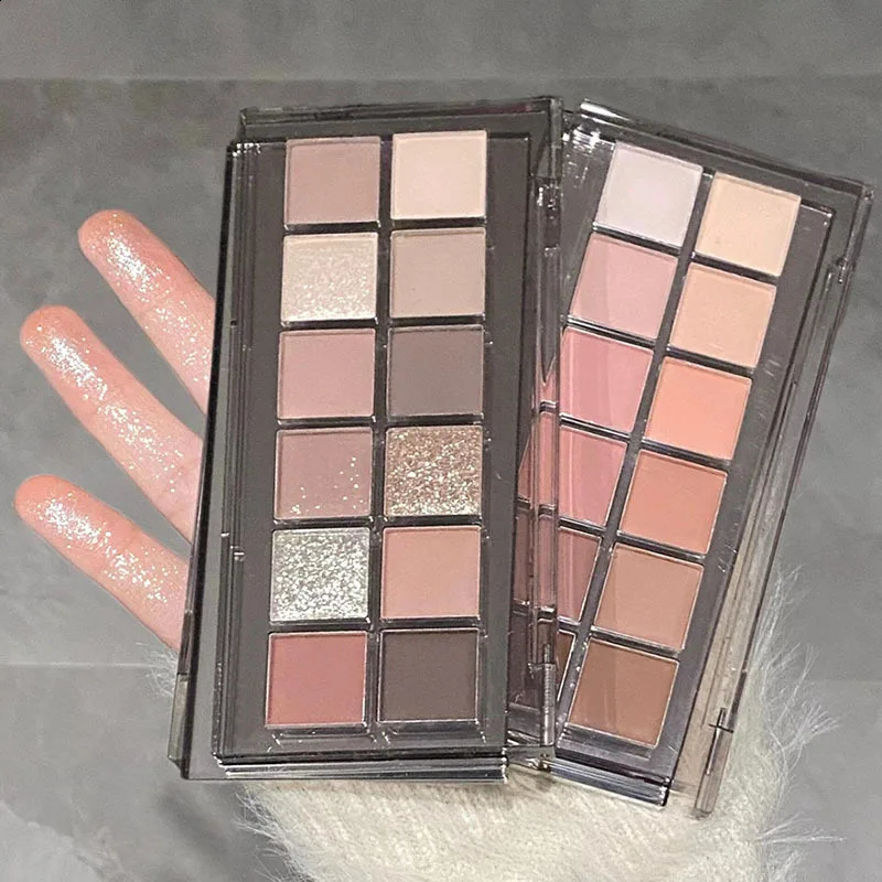 12 Colors Eye Shadow Palette Low-saturated Earth Pink Purple Eyeshadow Glitter Shimmer Matte Lying Silkworm Eye Shadow Makeup 260626 - view 4