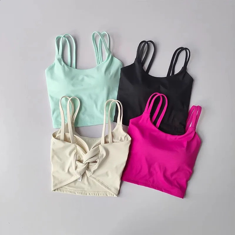 Womens Push up Sports Bra Fitness Yoga Bra Top with Fixed Pads Sexy Back Knotted for Running And Gym Underwear Vest 260626 - view 4