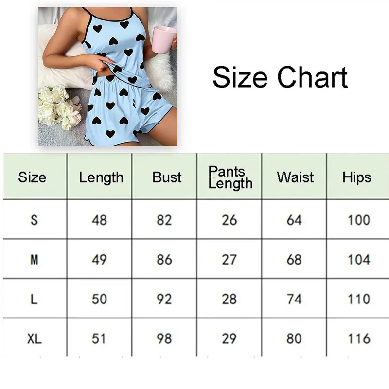 Womens Summer Sleepwear Ultrathin Breathable Pajamas Sets Cute Heart Leopard Print Tank Tops And Shorts Ladies Cozy Loungewear 260625 - view 7