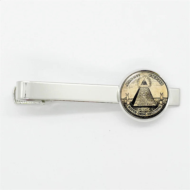 Free Mason Masonic Sigh Glass Gem Tie Clips Copper Metal Simple Necktie Tie Pins Suit Pins Button Gift 260626 - view 5