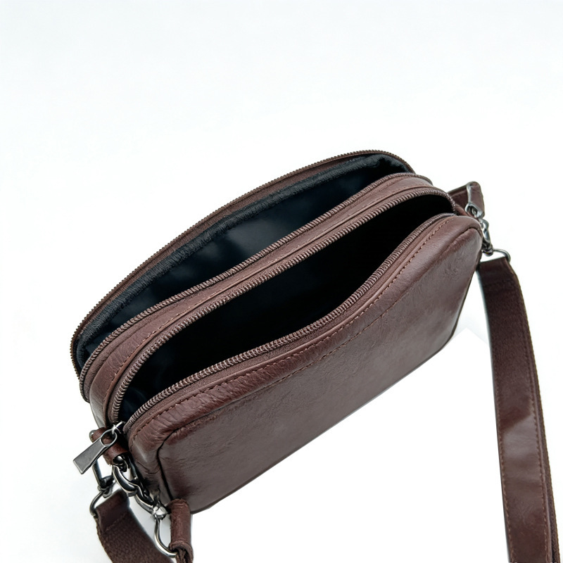 New Korean Style Youth Square Retro Shoulder Fashion Casual Sports Leather Crossbody Messenger Bag High Quality Luxury Bag - view 3
