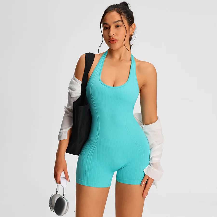 Gym Sportswear Woman Summer Rompers Combi-pants Women Jumpsuits Sport Yoga Clothes Female Fitness Overalls Shorts Bodysuit M260626 - view 4