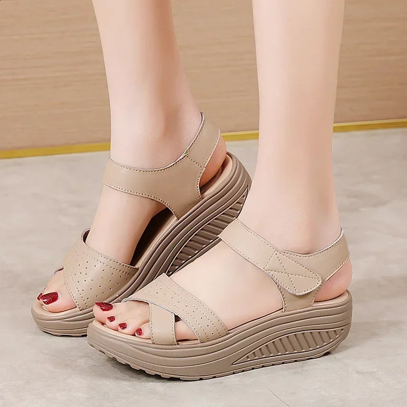 EOFK Women Comfortable Sandals Wedges Platform Ankle Strap Casual Ortic Walking Orthopedic Arch Support 5cm heel 260626 - view 7