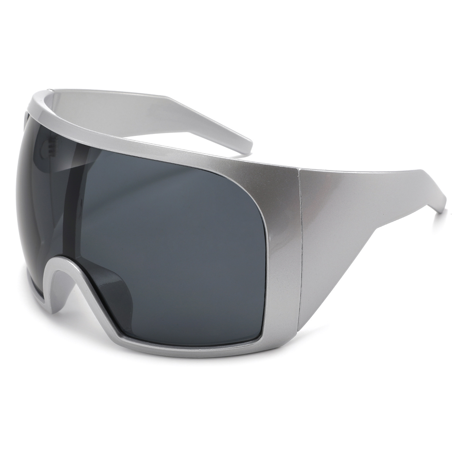 New European And American Large-Frame One-Piece With A Futuristic Tech Feel, Integrated Punk Protective Fashion Sunglasses For Women - view 3