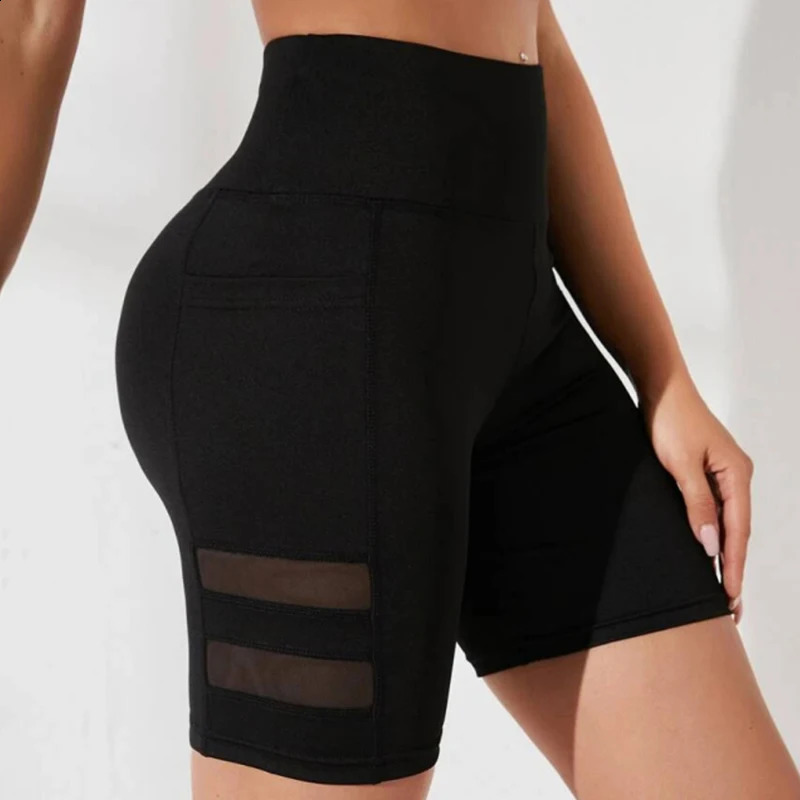 Womens Yoga Shorts High Waist breathable Leggings with Pocket Tummy Control Gym Running Compression for Sports shorts leggings 260626 - view 1