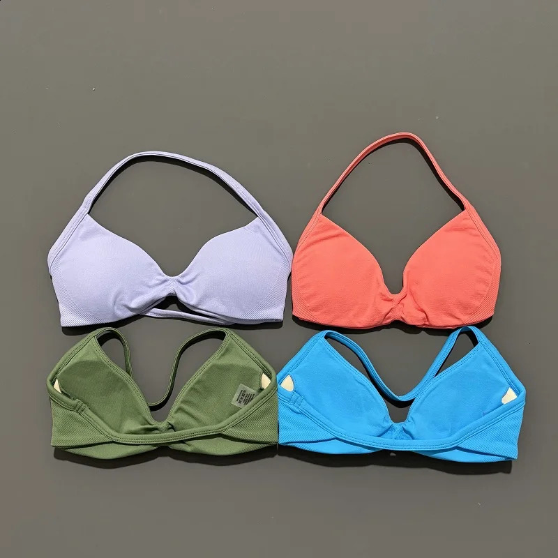 Sports Strappy Bra Yoga Underwear Women Gym Top Running Exercise Backless Bra High Support Active Wear Fitness Workout Halter 260626 - view 7