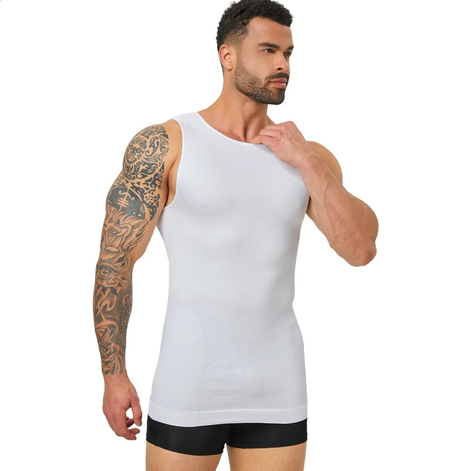 Mens Seamless Body Shaper Tank Top High Stretch Breathable Compression Vest Slim Fit Workout Casual Wear 260625 - view 5