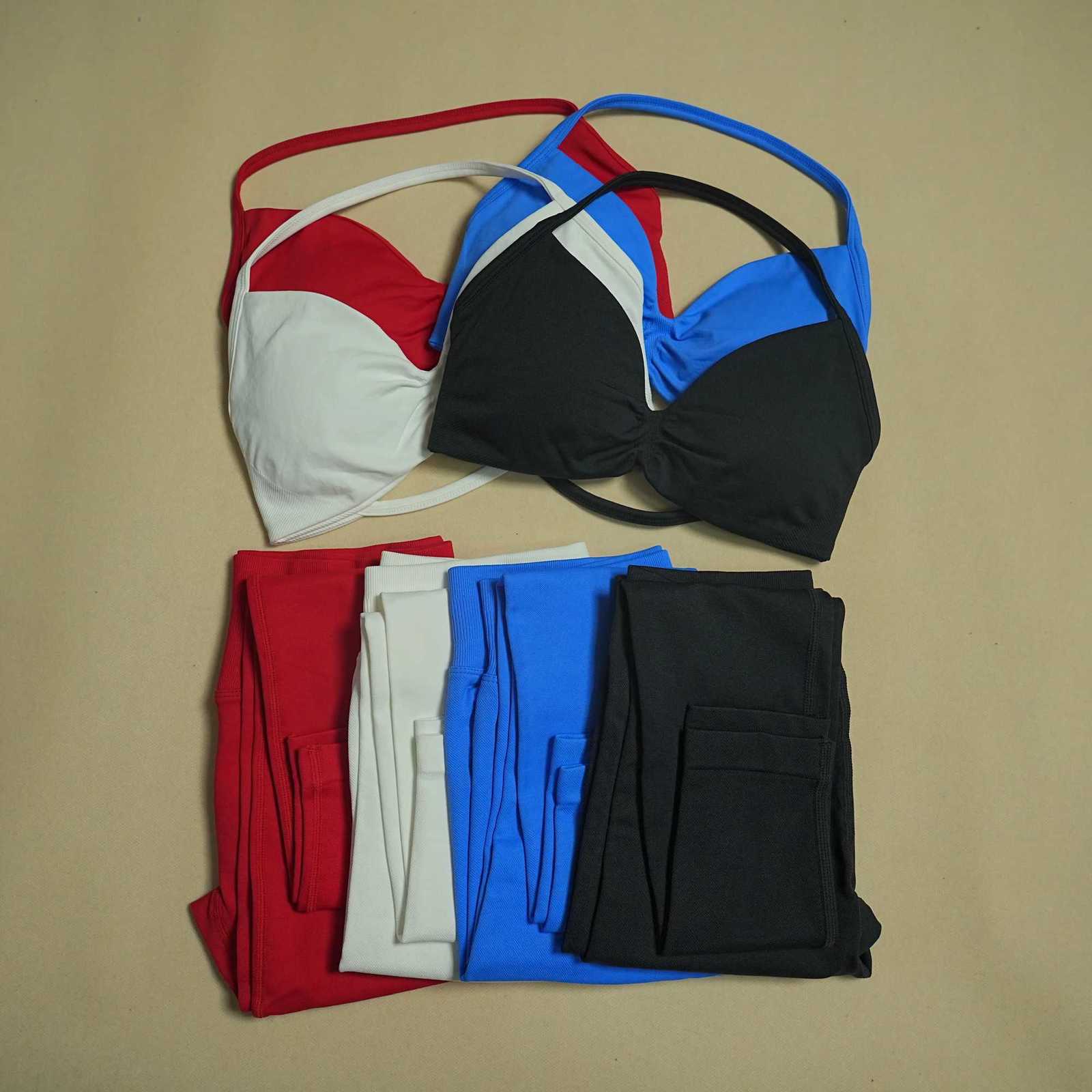 Yoga Womens 2Pcs Workout Suit Sports Underwear Slim Fitness Leggings Cycling Running Clothes Breathable Seamless Sportswear M260626 - view 3