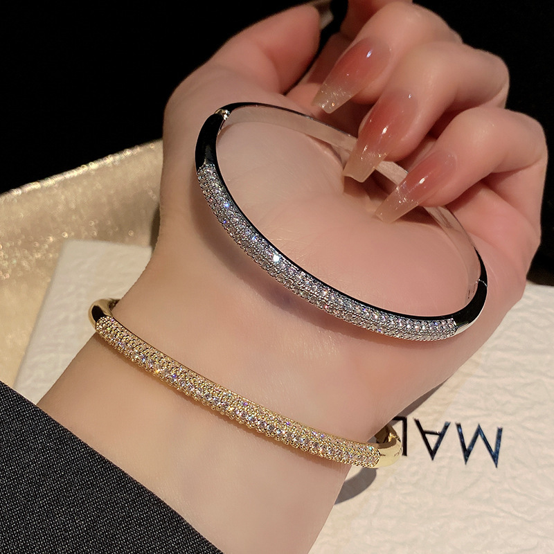 Full Diamond Zircon Sparkling High-End Niche Design Sense Elegant Versatile Personality Bracelet Jewelry - view 3