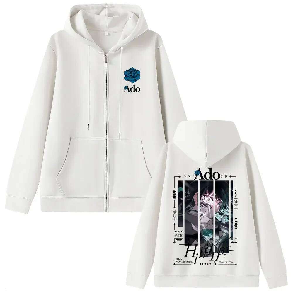 Ado Fashion Zipper Hoodie Men Women Hip Hop High Street Y2K Casual Zip-up Coat Autumn Winter Fleece Long Sleeve Sweatshirts W260626 - view 4