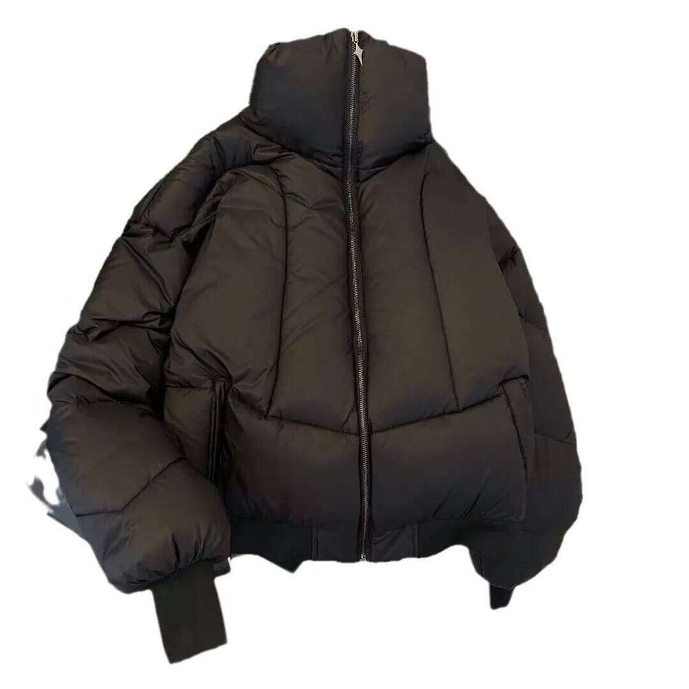 Mens Short Puffer Winter Thickened Warm Down Cotton Coat Loose High Collar Streetwear Fashion Windproof Bread Jacket J260626 - view 6