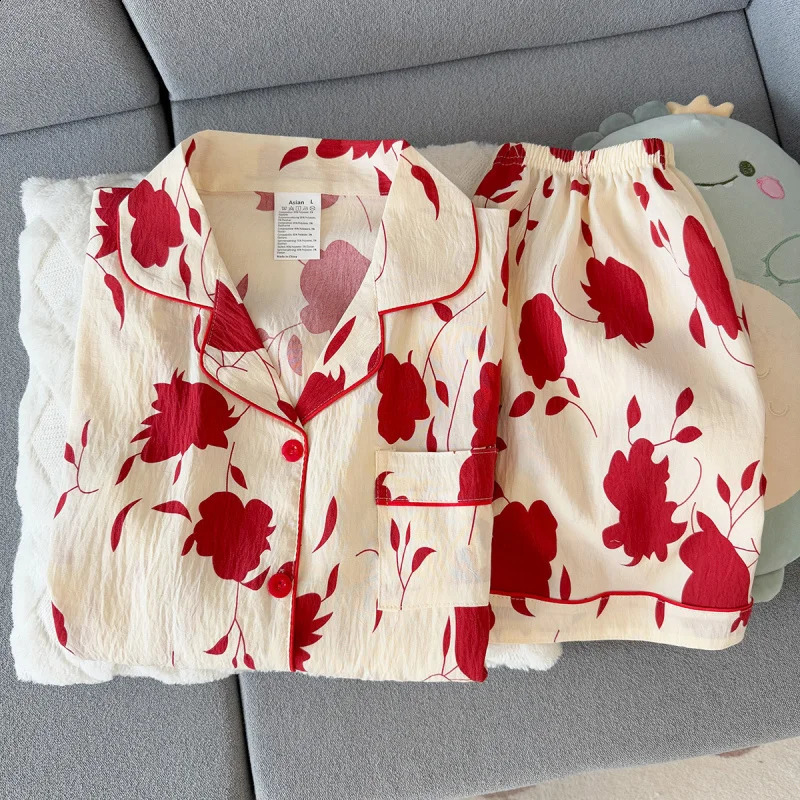 2 Summer shortsleeve pajama set for women comfortable and trendy shorts can be worn outside home wear 260625 - view 6