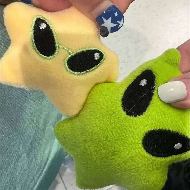 1/2pcs Cute Plush Alien Star High Beauty Doll Mobile Phone Rope Bag Car Keychain Versatile Cartoon Soft Pendant 26Y0626 - view 3